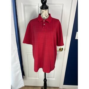 Men's Arrow Red and Black Plaid Polo